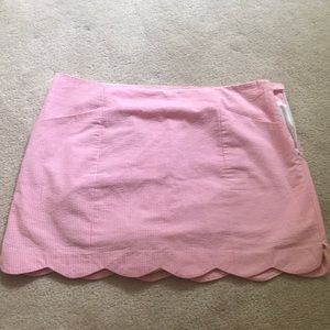 Lilly Pulitzer Pink Seersucker Skort (Size 10)